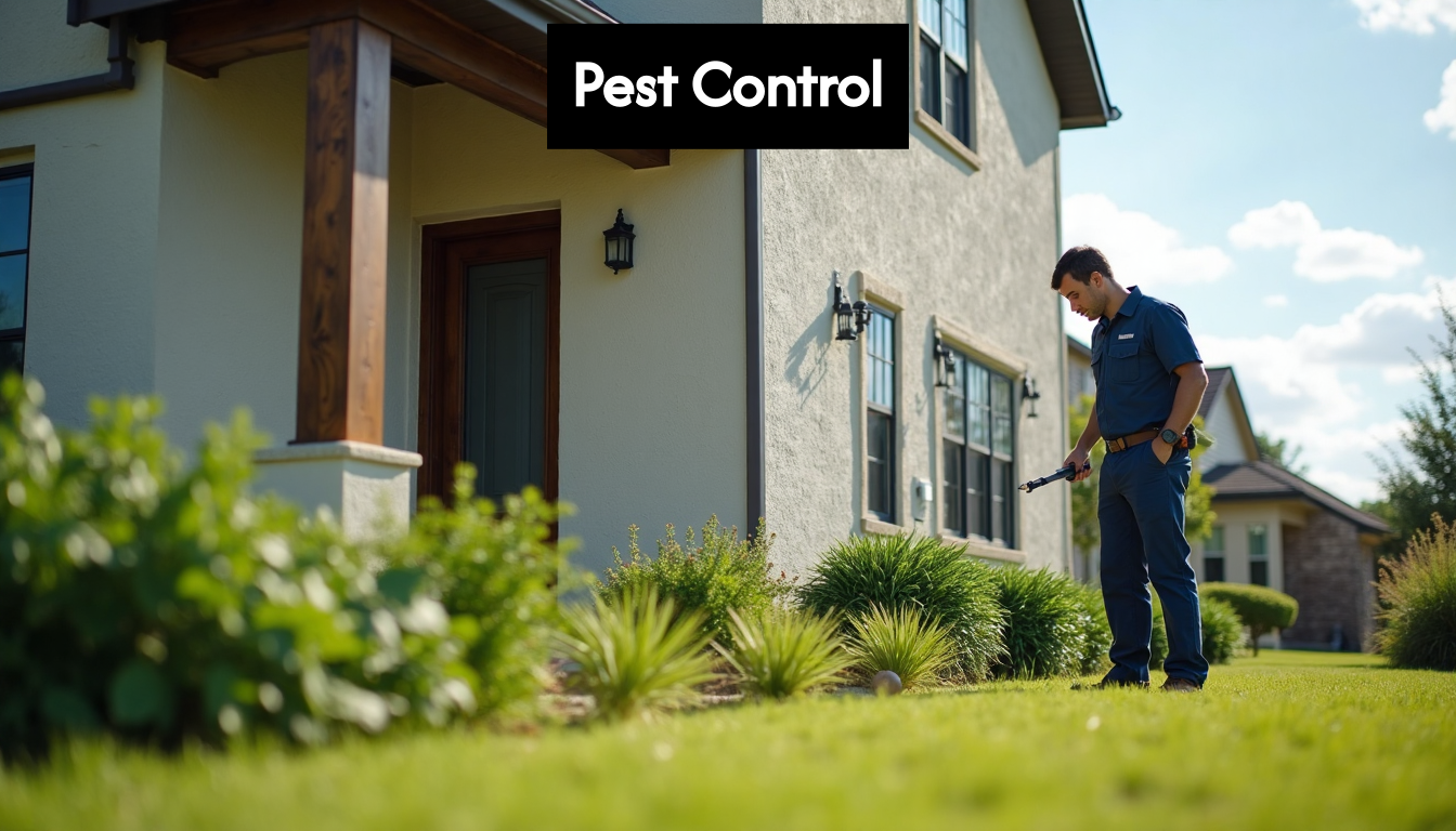 Pest Control Costs Explained: 2025 Guide for Texas Homeowners Pest control worker inspecting Texas house exterior