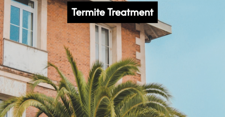 Texas home undergoing termite treatment by professional