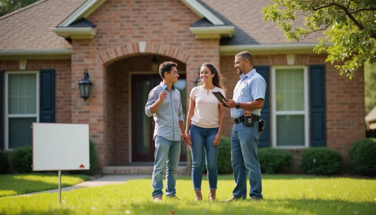 Texas family consults pest control expert outside home