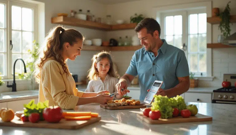 Texas family in sunlit kitchen reviewing pest complaints dashboard